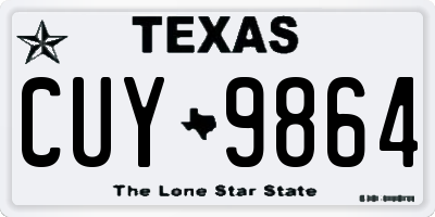 TX license plate CUY9864