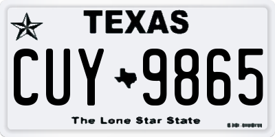 TX license plate CUY9865