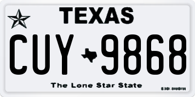 TX license plate CUY9868