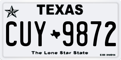 TX license plate CUY9872