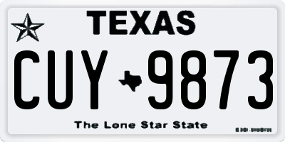 TX license plate CUY9873