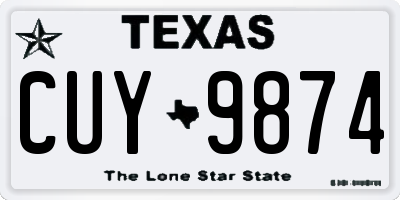 TX license plate CUY9874