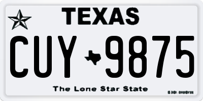 TX license plate CUY9875