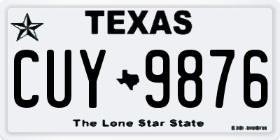 TX license plate CUY9876