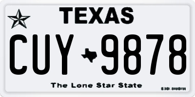 TX license plate CUY9878
