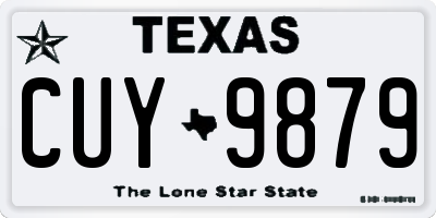 TX license plate CUY9879