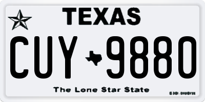 TX license plate CUY9880