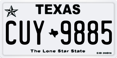 TX license plate CUY9885
