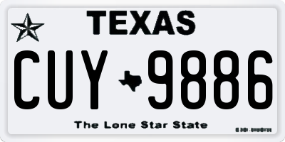 TX license plate CUY9886