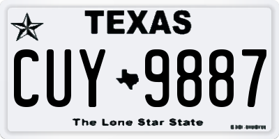 TX license plate CUY9887
