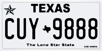 TX license plate CUY9888