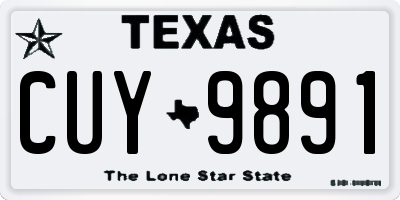 TX license plate CUY9891