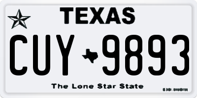 TX license plate CUY9893