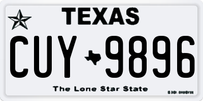 TX license plate CUY9896