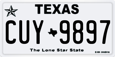 TX license plate CUY9897