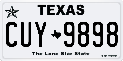 TX license plate CUY9898