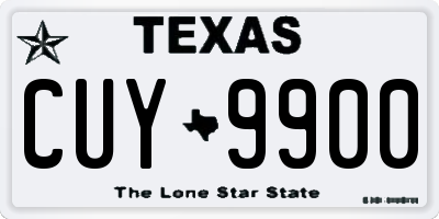 TX license plate CUY9900