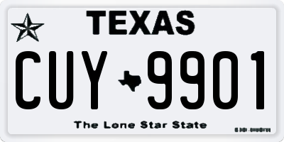 TX license plate CUY9901