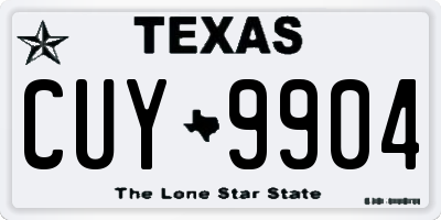 TX license plate CUY9904
