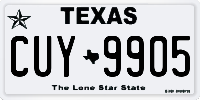 TX license plate CUY9905