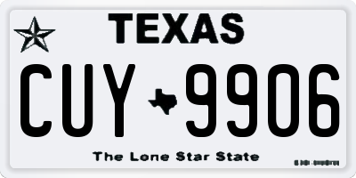TX license plate CUY9906