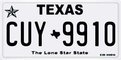 TX license plate CUY9910
