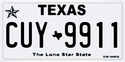 TX license plate CUY9911