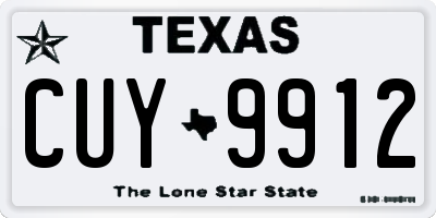 TX license plate CUY9912