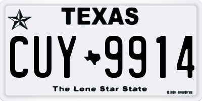 TX license plate CUY9914