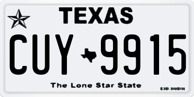TX license plate CUY9915