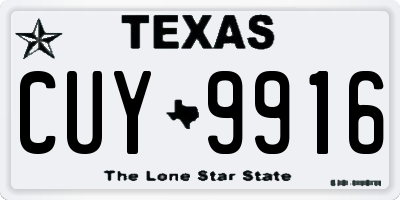 TX license plate CUY9916