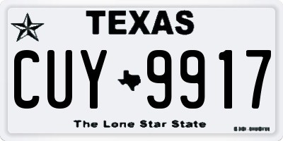 TX license plate CUY9917