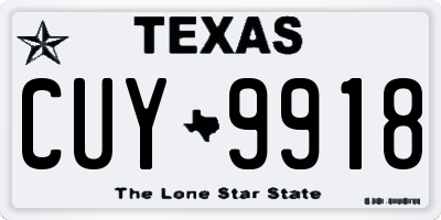TX license plate CUY9918