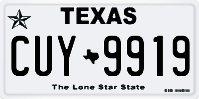 TX license plate CUY9919