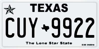 TX license plate CUY9922