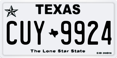 TX license plate CUY9924