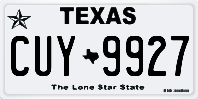TX license plate CUY9927