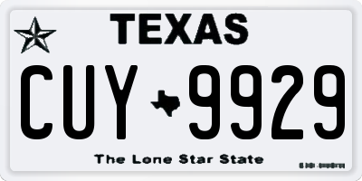 TX license plate CUY9929