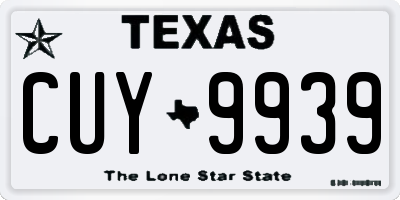TX license plate CUY9939
