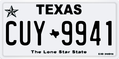 TX license plate CUY9941