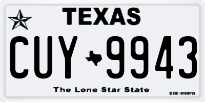 TX license plate CUY9943