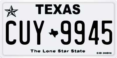 TX license plate CUY9945