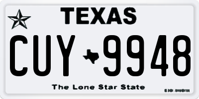 TX license plate CUY9948