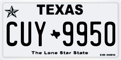 TX license plate CUY9950