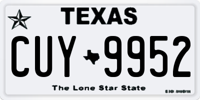 TX license plate CUY9952