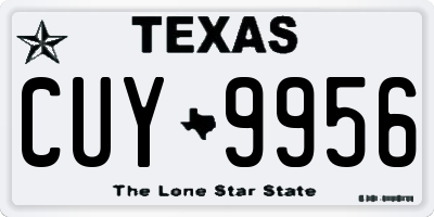 TX license plate CUY9956