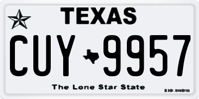 TX license plate CUY9957