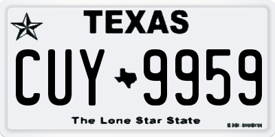 TX license plate CUY9959