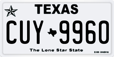 TX license plate CUY9960