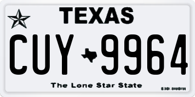 TX license plate CUY9964